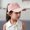 Комплект из 1 детской шапки, летние пустые цилиндры, детские шапочки с язычком утки, шляпы от солнца с вышитым бантом для девочек, бейсболки с завязанным хвостиком