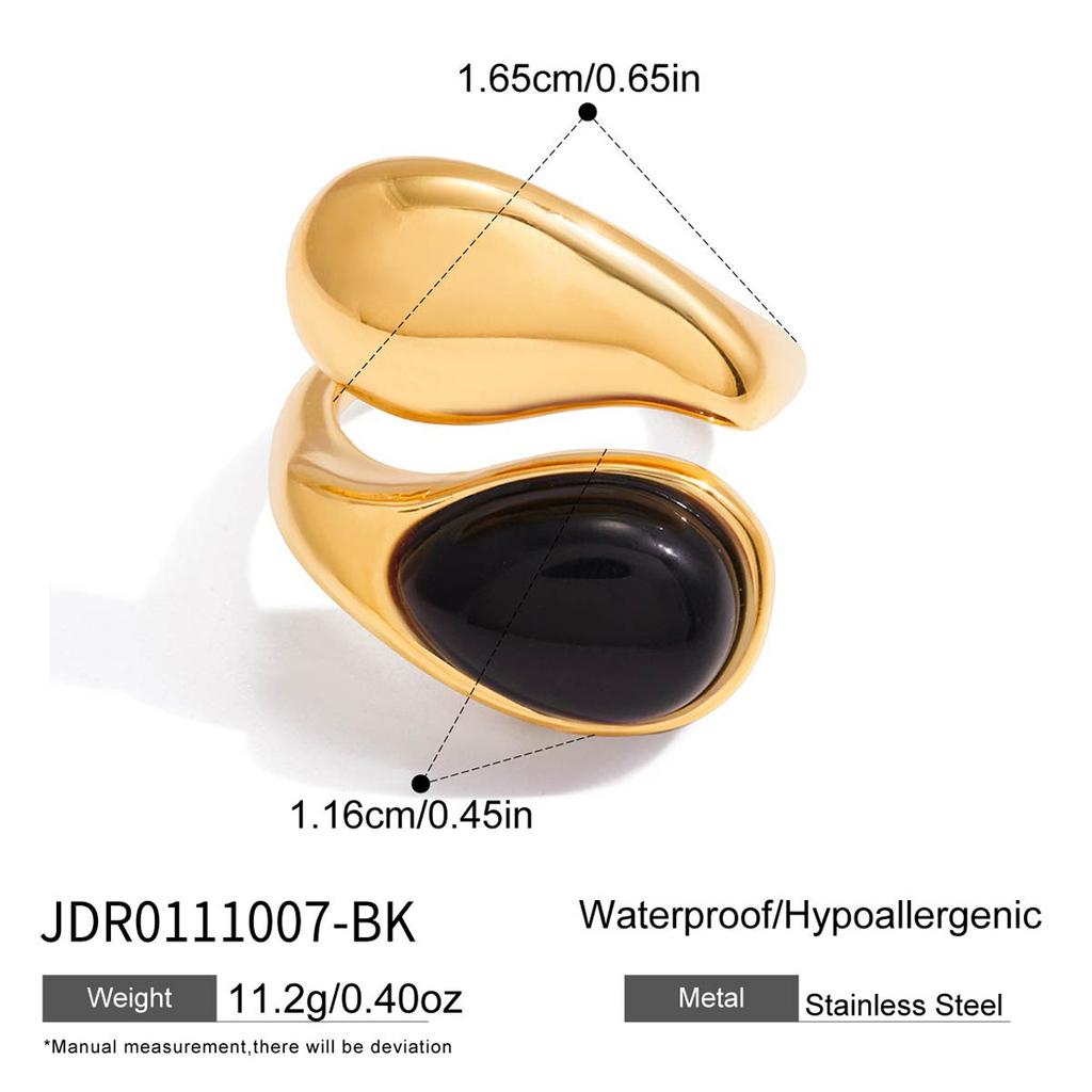 Дизайнерское 18-каратное золото, асимметричное модное открытое кольцо с жемчужиной в форме капли воды