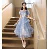 Adult Blue Evening Dress, Banquet Style, Host Dress For Women
