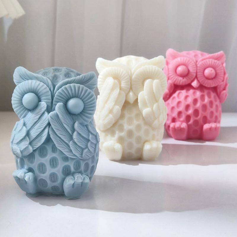 Силиконовая форма для свечи Сова Формы для мыла ручной работы для изготовления свечей DIY Ремесленные изделия из смолы Форма для смолы для свечи с ароматом розы