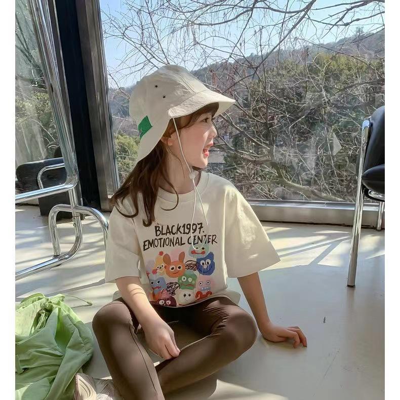 2024 Летняя футболка с коротким рукавом для девочек в корейском стиле - Модная детская футболка