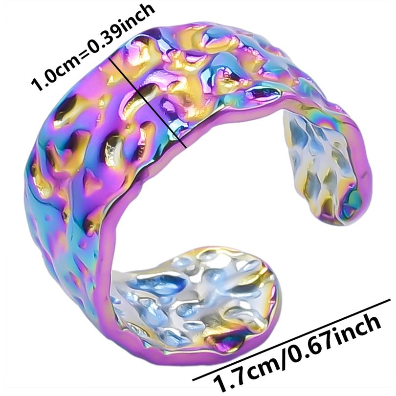 Irregular Open Stainless Steel Rings For Women Men Accessories Size 8 Simple Finger Ring Vintage Personality Jewelry Party Girl