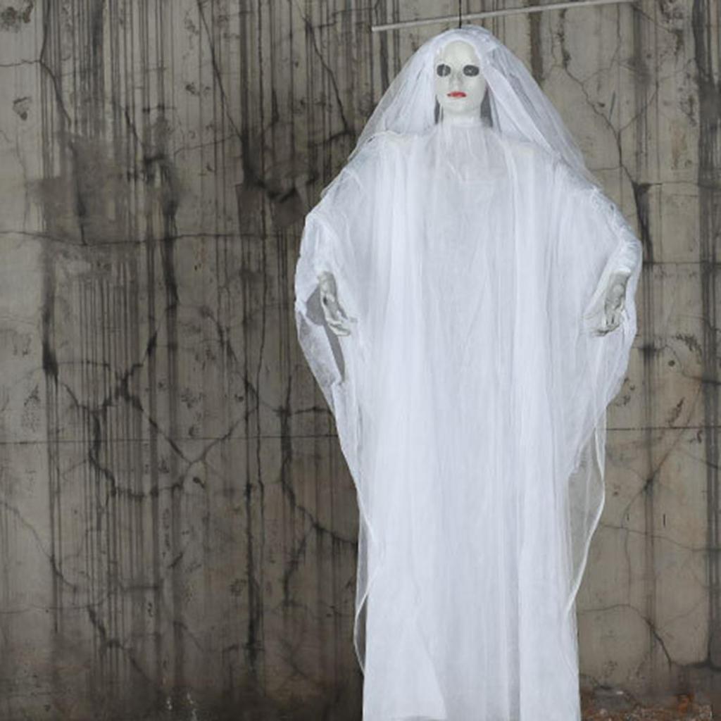 Halloween Hanging Ghosts Decorations Lightweight Portable Funny Light Up Prop for Yard