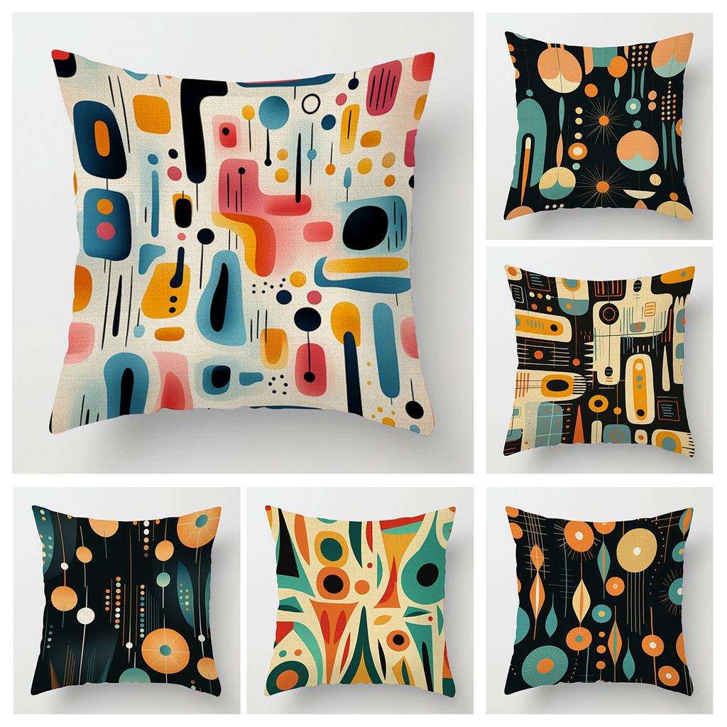 Home Decor Colorful Geometric Pattern Throw Pillow Covers Pattern Cushion Cover Suitable for Sofa Bedroom Car Pillow Cover
