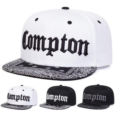Унисекс COMPTON Вышивка букв Хип-хоп шляпы Весна Осень Улица Регулируемые Повседневные Бейсболки Кепки Тракеры Солнцезащитная шляпа