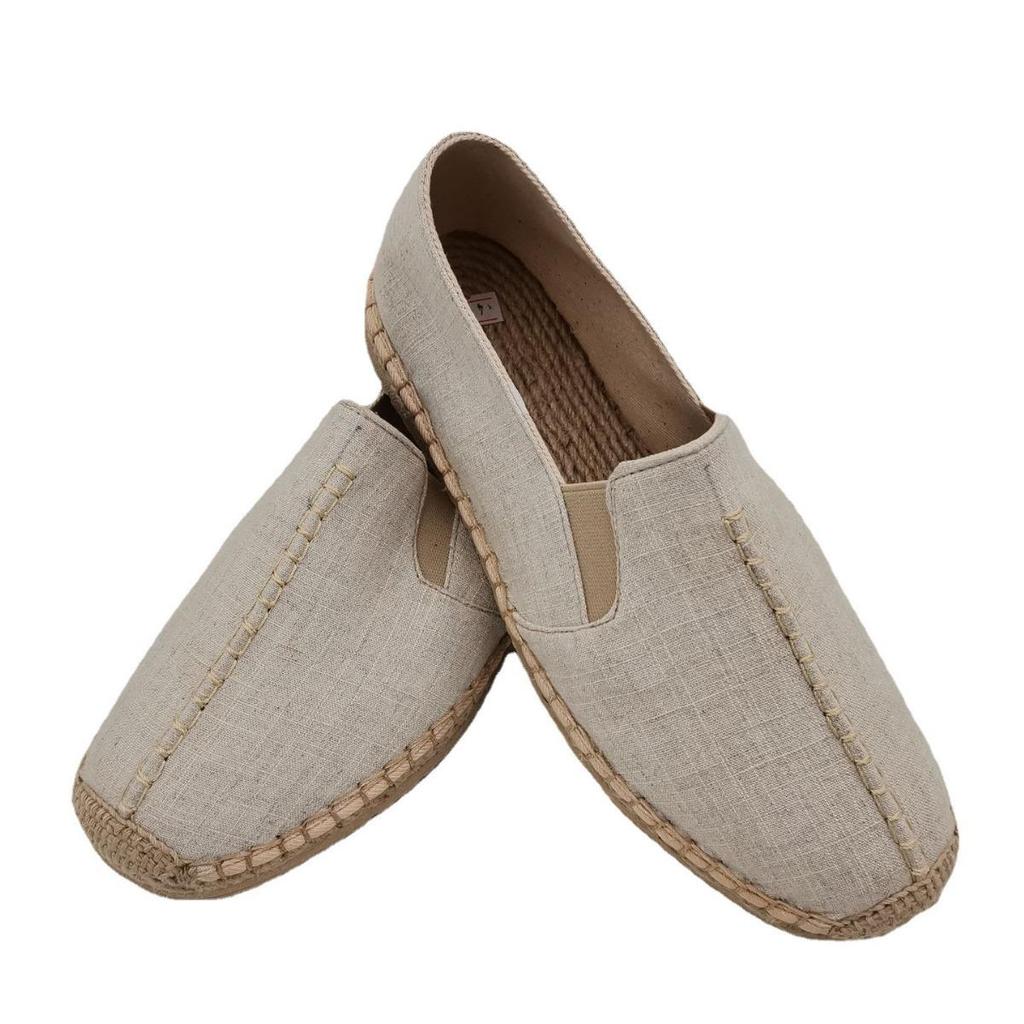 Men's 2024 Summer Linen Espadrilles: Comfortable, Breathable Slip-ons with Thick Sole and Trendy Straw Braided Design