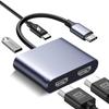 Адаптер-конвертер USB C HDMI Topamz Dual HDMI Hub 2 порта HDMI USB порт PD зарядный порт Multi Display Adapter совместим с устройствами USB C, такими как XPS