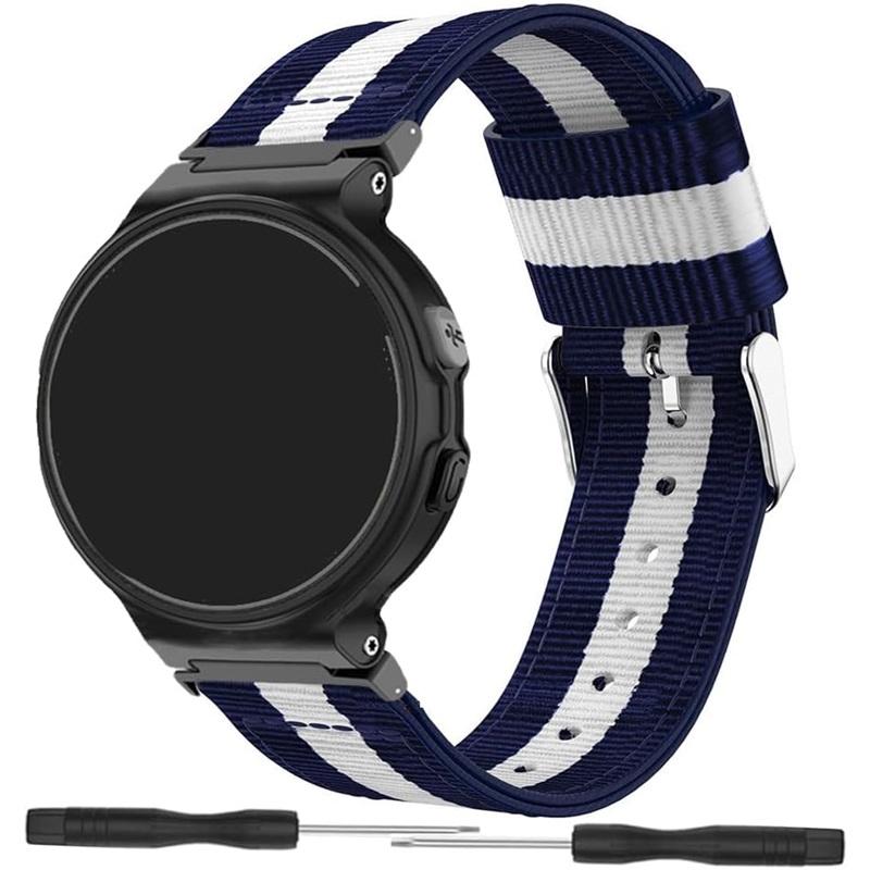 Нейлоновый ремешок для Garmin Forerunner 235 735 230 220 630 620 Цветная полоса с прошивкой Ремешок для часов Approach S20 S6 Браслет с запястьем Металлические разъемы