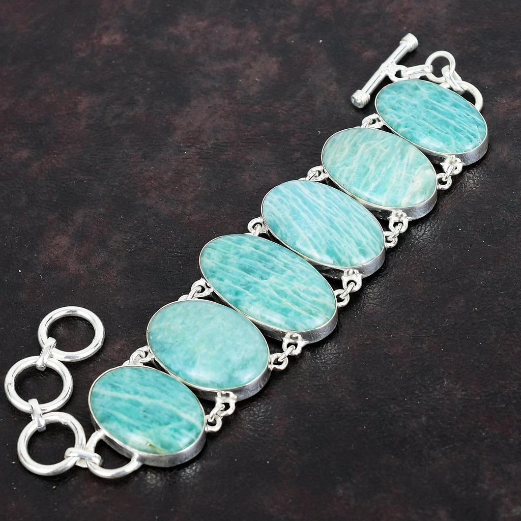 Браслет из амазонита браслет из стерлингового серебра 925 пробы браслет с регулируемой цепочкой браслет из натурального драгоценного камня ручной работы элегантные украшения подарки для женщин