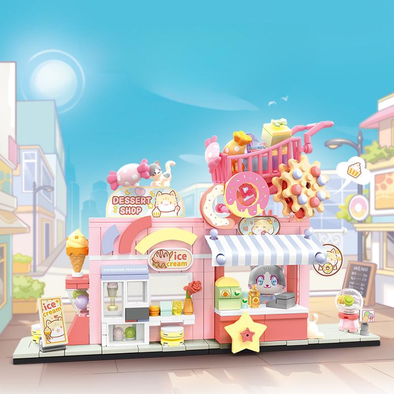 Строительный блок Street View Small Part Puzzle Building Block Игрушечная модель Настольное украшение