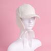 Lovely Ribbon Earflap Hat White Women's Winter Hat