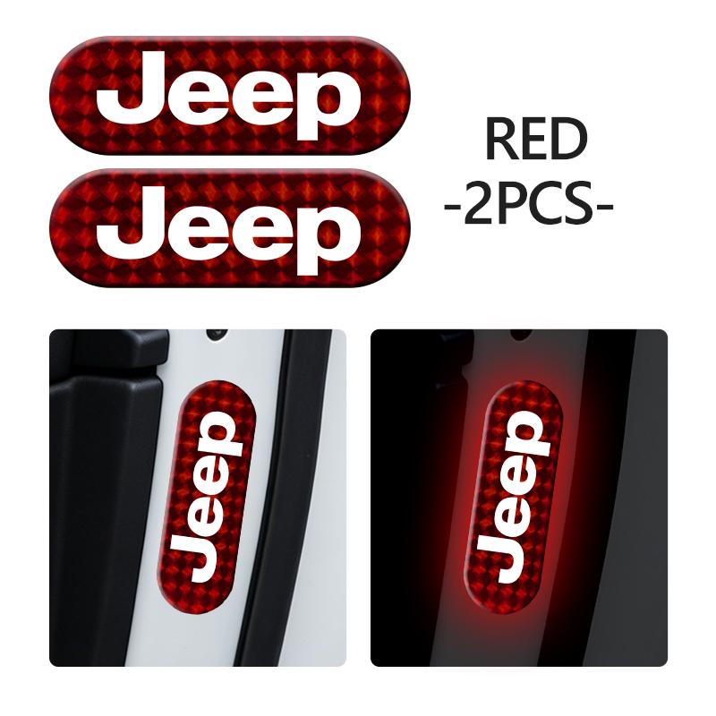 AJW7 Car Reflective Strip Waterproof Door Bumper Warning Sticker For Jeep Cherokee Patriot Liberty Wrangler JK JL Commander