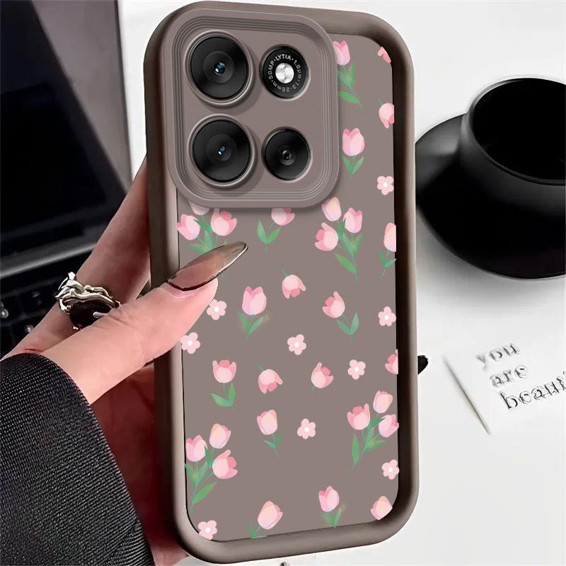 Чехол для телефона Цветок тюльпана для Motorola Moto G86 G56 5G G 86 G56 MotoG56 MotoG86 Чехол Ударопрочный Мягкий силикон Защитная крышка Бампер