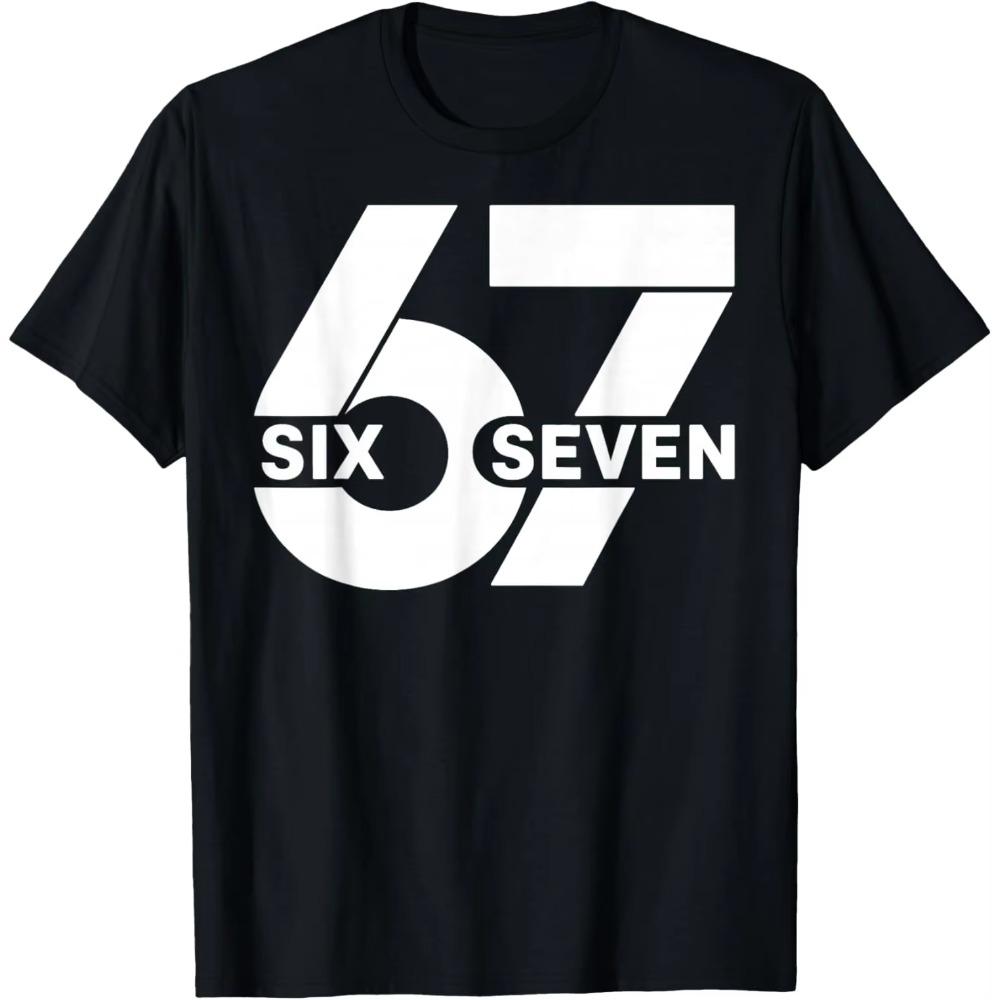 Six Seven 67 Letter Number Print Tshirt Unisex Unisex Retro Minimalist Cotton Short Sleeve Fashion Unisex Daily Streetwear Tops