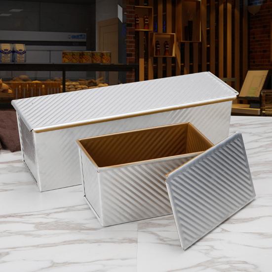 Toast Mold Loaf Pan with Lid Non-stick Coating Aluminum Alloy Bread Container for Healthy Baking Sandwich Toast Oven Bakeware