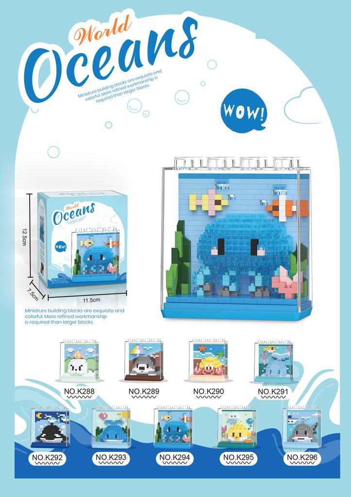 Sea Animals 3d Constructor Model Building Set Fish Mini Bricks Building Blocks Toy for Children Girls 7 to 10 Year Adults Block