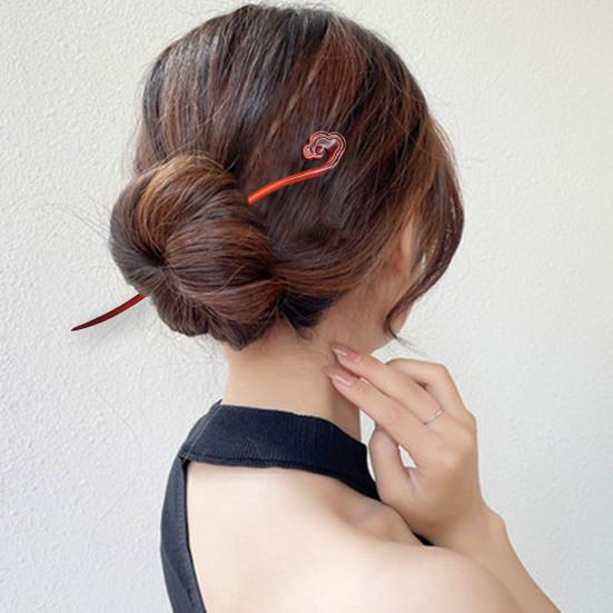 Палочки для волос, винтажная прозрачная текстура, деревянная заколка в китайском стиле, женские украшения для волос