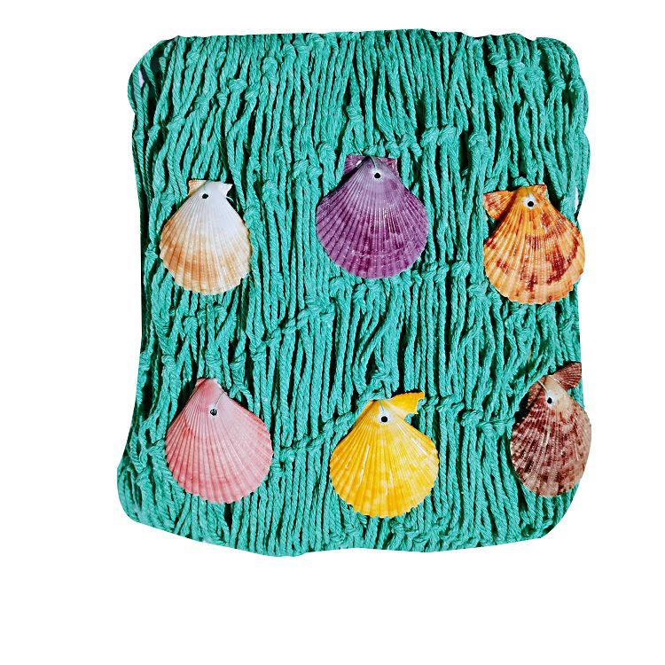 Хлопковая рыболовная сеть ручной работы, настенное украшение с ракушками и поплавками