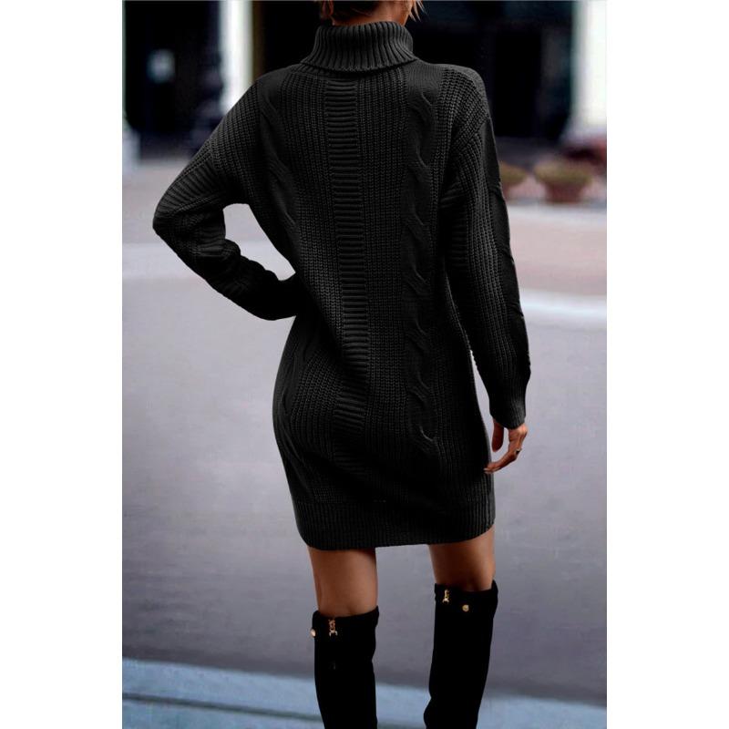 YYFS Женская мода повседневная осень-зима однотонный принт длинный рукав высокий ворот свитера