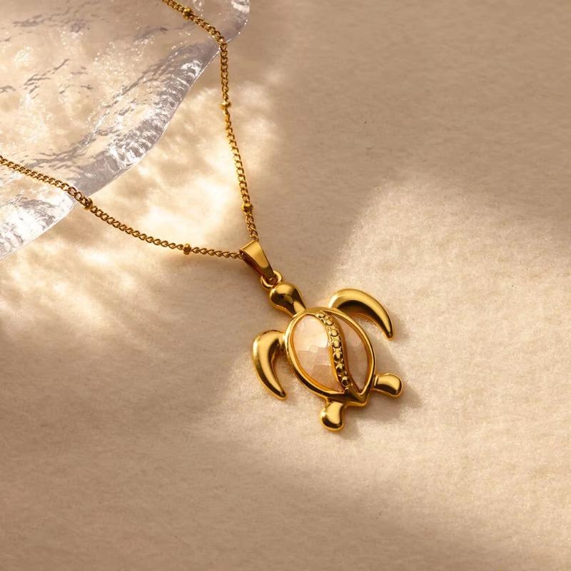 Лидер продаж, кулон в виде маленькой черепахи из нержавеющей стали, ожерелье с черепахой-морской звездой не выцветает, летние пляжные украшения новинка