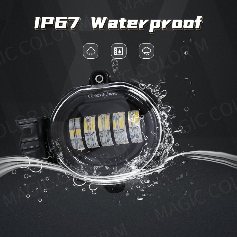 LED Fog Lights for Dodge Ram 1500 2002-2008 2500/3500 2003-2009 Durango Truck 2004-2006 with Angel Eye Fog Lamp Waterproof 12V