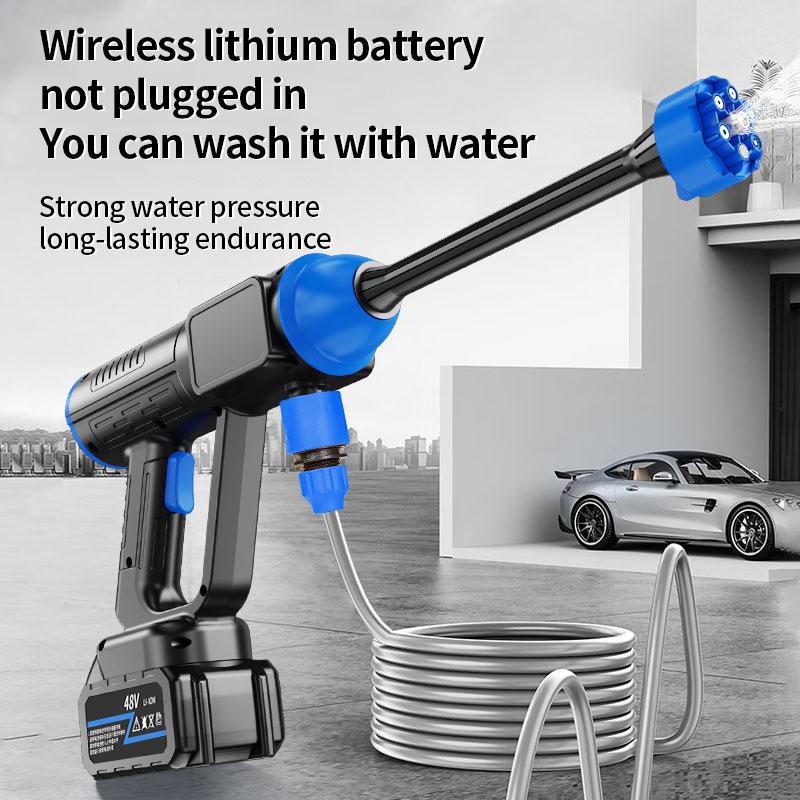 Rechargeable High-Pressure Wireless Car Wash Spray Gun with Lithium Battery