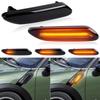 Светодиодные боковые габариты и указатели поворота POPMOTORZ для BMW Mini и светодиодные проточные последовательные передние боковые габариты из оптоволокна с тонированными накладками для кроссоверов R61/R60,