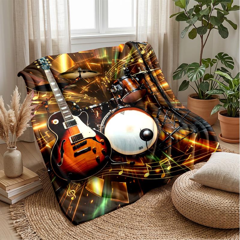 Music Headphones Neon Vibes Theme blanket Lightweight Warm Flannel Blanket Decorative Throw Blanket for Home Decoration