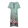 Women's Summer Casual Printed V-Neck Short-Sleeve Swing Dress