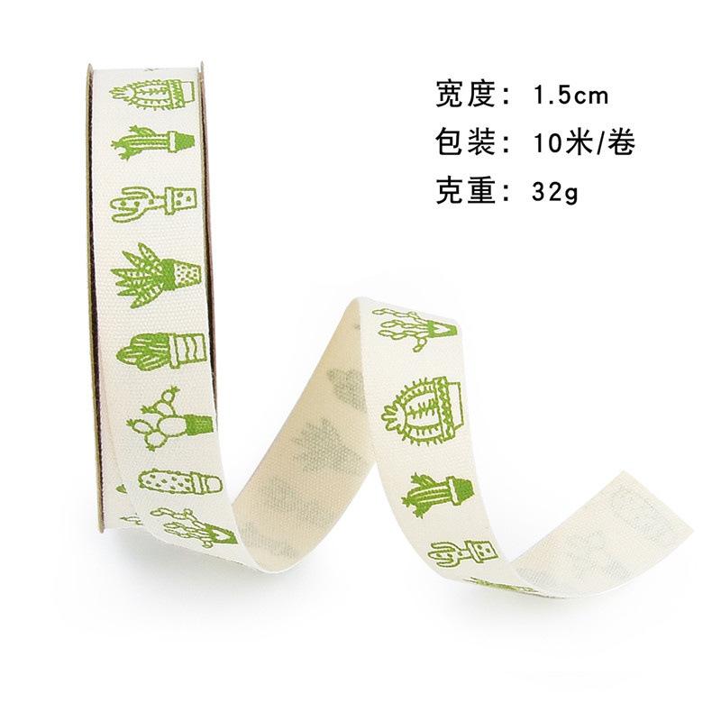 Лента из хлопка с принтом черепахи на спине, листа кактуса, цветы, садовые растения в горшках, декоративный тканевый материал 10 м