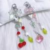 Брелок Y2K Сладкая Вишня Персик Кисточка Ремешок для телефона Кольцо для ключей Фруктовый Держатель для ключей Девичье Украшение для сумки Аксессуары для ключей