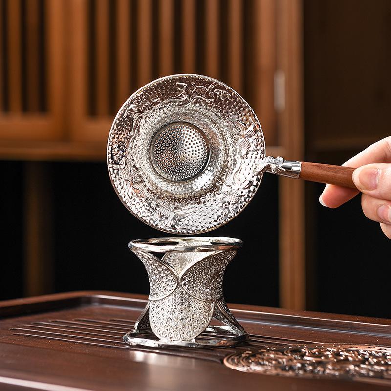 Ситечко для чая, фильтр для чая, чайный набор из сплава, аксессуары для домашнего приготовления чая, воронка для приготовления чая, ложка, сепаратор остатков чая