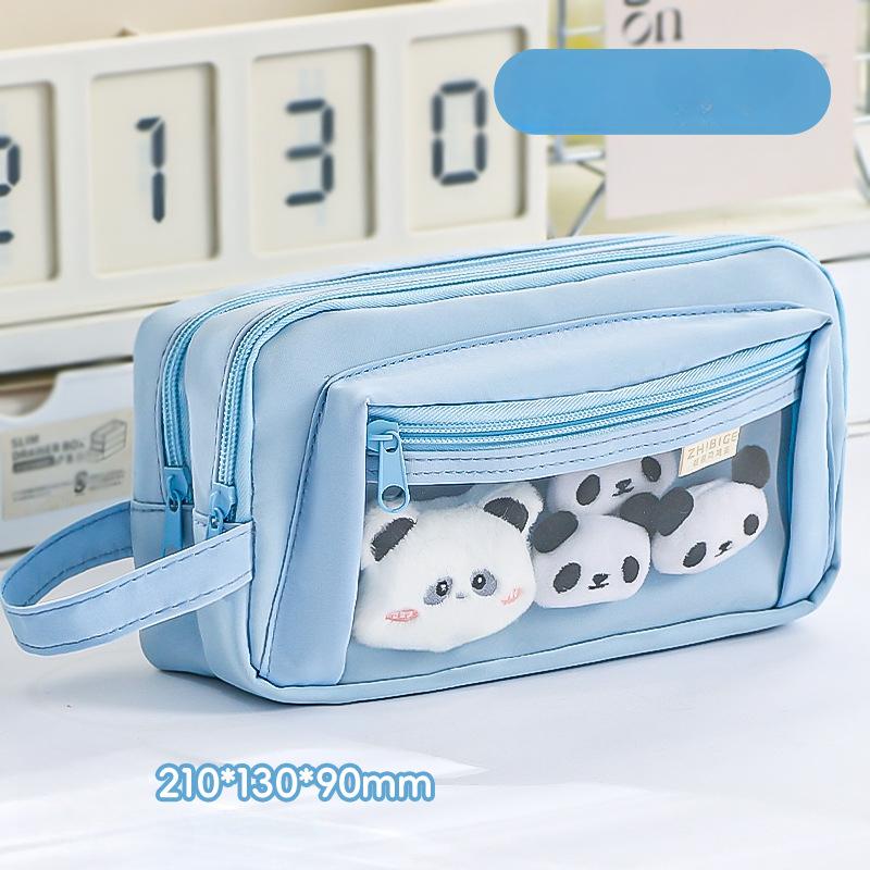 Прозрачный школьный пенал, милый, конфетного цвета, простой, канцелярский органайзер для детей, большая вместимость, сумка для хранения школьных принадлежностей