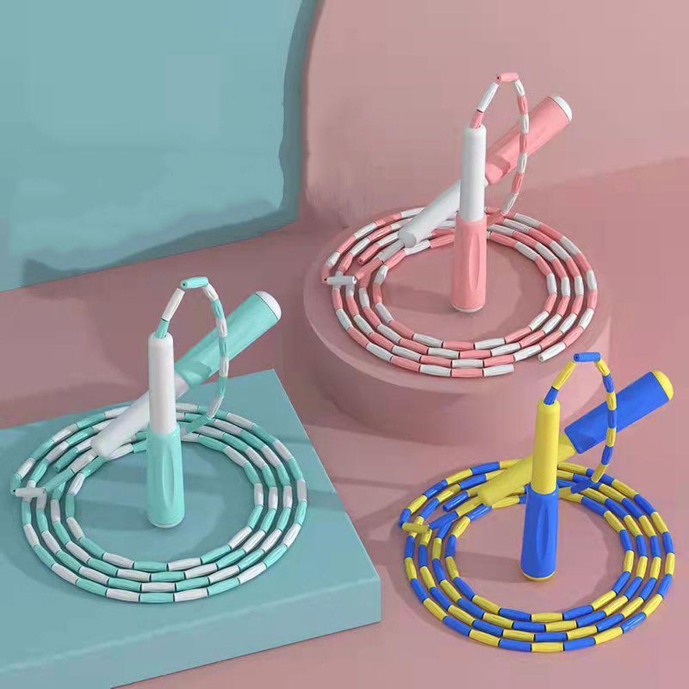 Оборудование Регулируемая сегментированная мягкая скакалка с бусинами Скакалка для прыжков Скакалка Фитнес-скакалка