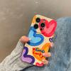 Красочный чехол для телефона Love с 3d волнистыми линиями для Iphone 14 13 12 11 Pro Max 14 Plus, мягкий силиконовый противоударный чехол для задней панели Imd