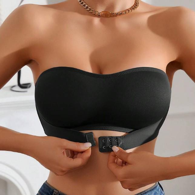 Европейский и американский бандаж без бретелек с передней застежкой: Нескользящий, Защищающий от обнажения, С открытыми плечами, Дизайн с красивой спиной для женщин.