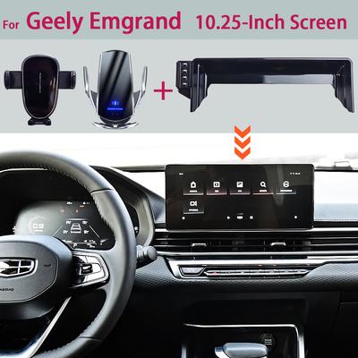 Автомобильный держатель для телефона для Geely Emgrand 10,25-дюймовый мультимедийный экран Фиксированная база Беспроводная зарядка Стенд Автомобильные крепления для мобильного телефона