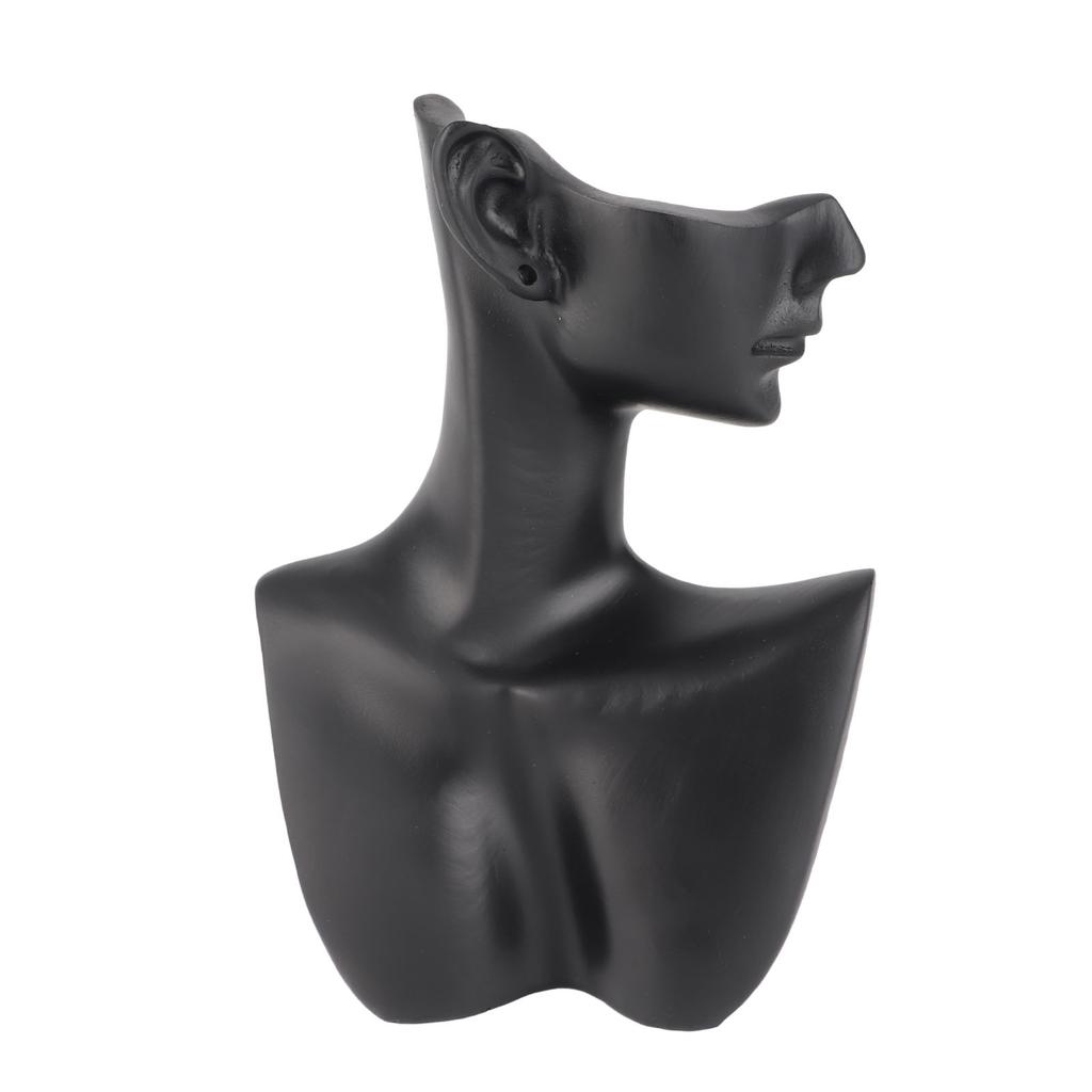 Black Jewelry Display Bust Resin Elegant Necklace Earrings Display Mannequin Stand for Jewelry