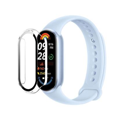 Чехол совместимый Xiaomi Smart Band 9 - Жесткая защита смарт-часов прозрачный чехол экран из закаленного стекла Phonillico®