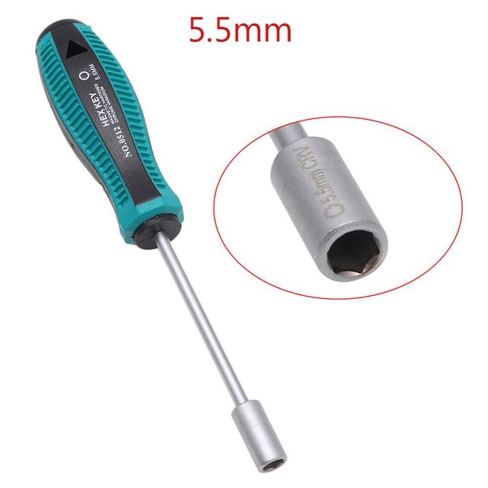 Metal Anti-slip Handle Hex Nut Key Wrench Nutdriver Socket Driver Screwdriver