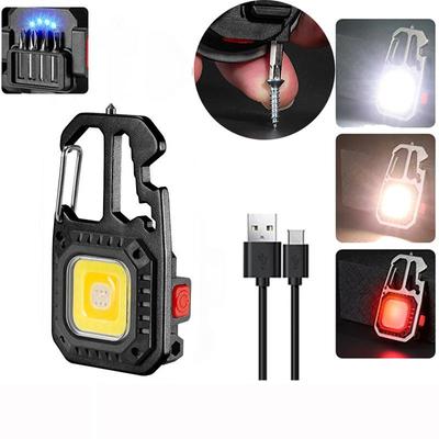 Светодиодный микрофонарик, карманный брелок, фонарики, USB перезаряжаемый фонарик, сильный магнит, отвертка, молоток, уличная аварийная лампа