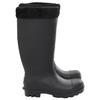 Black Size 38 PVC Rain Boots with Removable Socks