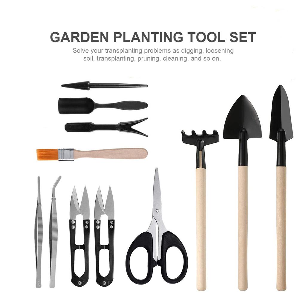 13PCS Mini Garden Planting Tool Set for Succulents Weeding Digging Planting Transplanting Miniature