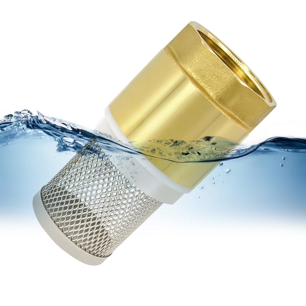 1/3/4 дюйма Сверхмощный латунный донный фильтр с корзиной из нержавеющей стали Обратные клапаны Простая установка для труднодоступных мест