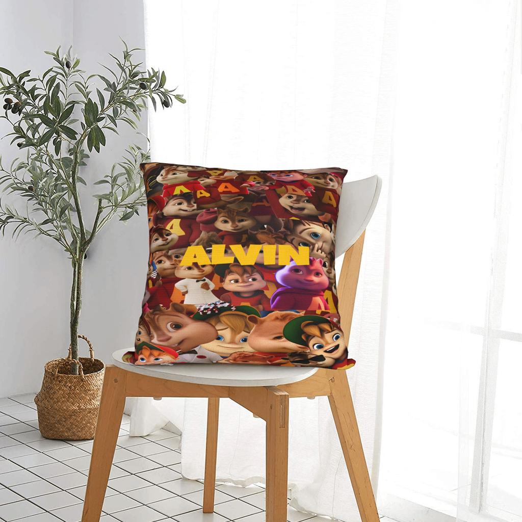Наволочка с Элвином и бурундуками Персональная наволочка для дивана Домашний декор Современная наволочка для подушки