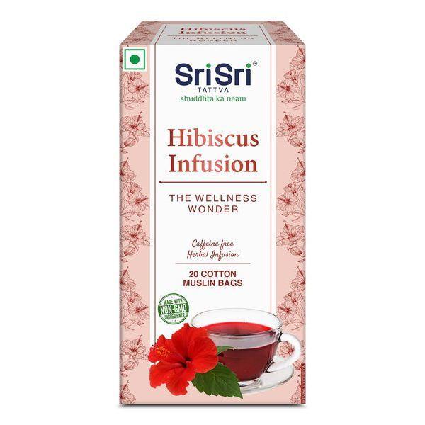 Травяной чай с Гибискусом (20 пак, 1,5 г), Hibiscus Infusion, Sri Sri Tattva