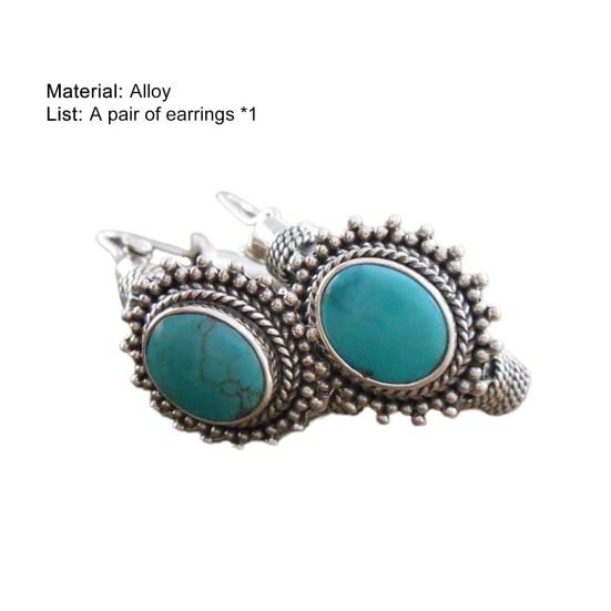 Гальванические винтажные серьги, отличный подарок, маленькие синие бирюзовые богемные клипсы