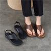 Genuine Leather Flip Flops Sandals Casual Versatile Soft Soled Flat Women's Shoes
