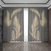 Light Luxury Feather Pattern 3D Eco-friendly Printed Curtain Home Office Decorative Curtain 90g Polyester Fiber Two Panels