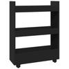 Vidaxl Wąski Wózek Pomocniczy, 3-Poziomowy, Czarny